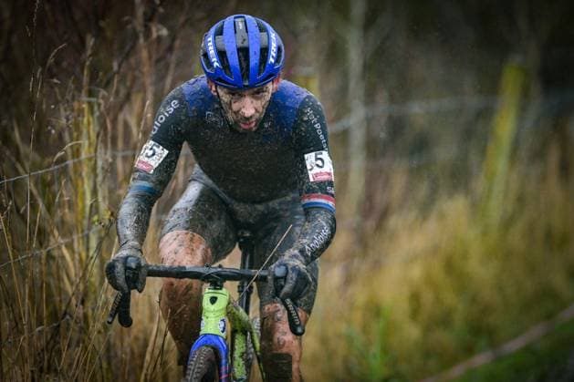 Dutch Lars Van Der Haar pictured in action during the men s elite race of the Cyclocross Otegem cycling event, Monday 12 January 2026 in Otegem, the day after the Belgian national cyclocross championships. DAVIDxPINTENS  x155387817x