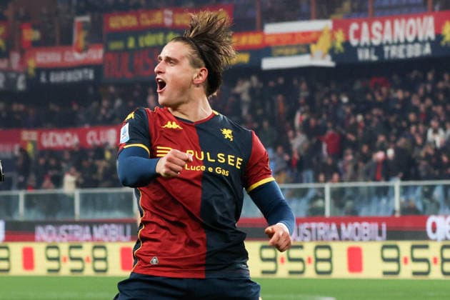 Serie A, Day 20, Stadio Ferraris, Genova, Genoa - Cagliari, in the photo: exultation Lorenzo Colombo (Genoa)  Copyright: xGabrielexSiri IPAxSportx xipa-agency.netx xx IPA_69990669 IPA_Agency_IPA69990669