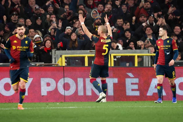 Serie A, Day 20, Stadio Ferraris, Genova, Genoa - Cagliari, in the photo: exultation Ostigard (Genoa)  Copyright: xGabrielexSiri IPAxSportx xipa-agency.netx xx IPA_69992753 IPA_Agency_IPA69992753