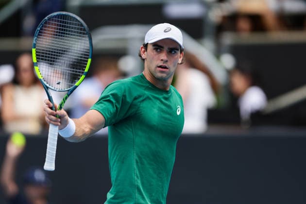 USA™s Eliot Spizziriri during Round 32 Singles Men™s ASB Classic Tennis Tournament at Manuka Doctor Arena, Auckland, New Zealand on Monday 12 January 2026. Photo: Joshua Devenie z Copyright: xx