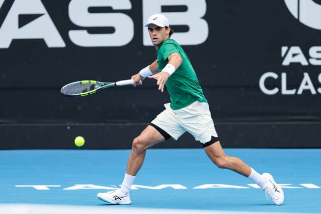 USA s Eliot Spizziriri during Round 32 Singles Men™s ASB Classic Tennis Tournament at Manuka Doctor Arena, Auckland, New Zealand on Monday 12 January 2026. Photo: Joshua Devenie z Copyright: xx