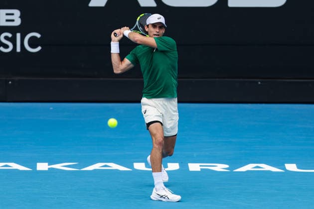 USA™s Eliot Spizziriri during Round 32 Singles Men™s ASB Classic Tennis Tournament at Manuka Doctor Arena, Auckland, New Zealand on Monday 12 January 2026. Photo: Joshua Devenie z Copyright: xx