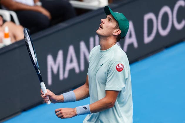 New Zealand s James Watt dejected during Round 32 Singles Men™s ASB Classic Tennis Tournament at Manuka Doctor Arena, Auckland, New Zealand on Monday 12 January 2026. Photo: Joshua Devenie z Copyright: xx