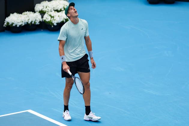 New Zealand s James Watt dejected during Round 32 Singles Men™s ASB Classic Tennis Tournament at Manuka Doctor Arena, Auckland, New Zealand on Monday 12 January 2026. Photo: Joshua Devenie z Copyright: xx