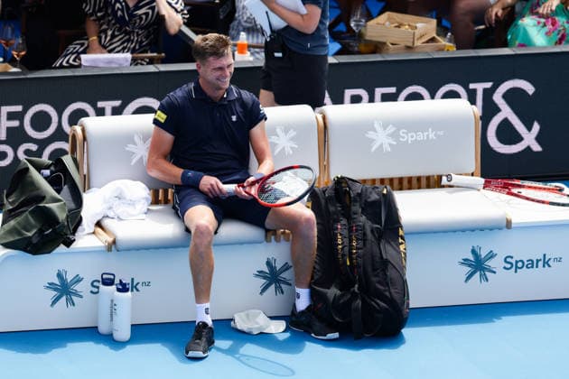USA™s Jenson Brooksby during Round 32 Singles Men™s ASB Classic Tennis Tournament at Manuka Doctor Arena, Auckland, New Zealand on Monday 12 January 2026. Photo: Joshua Devenie z Copyright: xx
