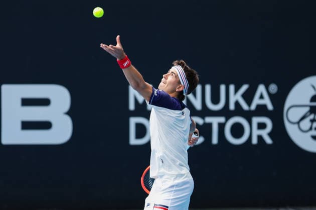 Argentina s Francisco Comesana during Round 32 Singles Men™s ASB Classic Tennis Tournament at Manuka Doctor Arena, Auckland, New Zealand on Monday 12 January 2026. Photo: Joshua Devenie z Copyright: xx