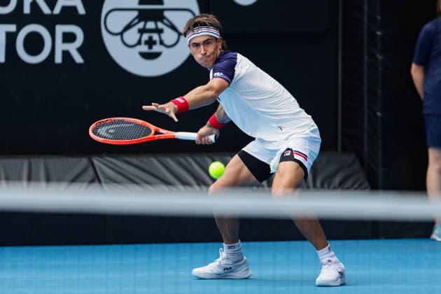 Argentina s Francisco Comesana during Round 32 Singles Men™s ASB Classic Tennis Tournament at Manuka Doctor Arena, Auckland, New Zealand on Monday 12 January 2026. Photo: Joshua Devenie z Copyright: xx