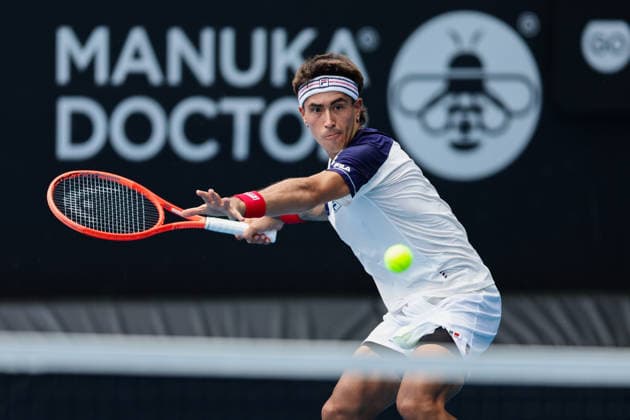 Argentina s Francisco Comesana during Round 32 Singles Men™s ASB Classic Tennis Tournament at Manuka Doctor Arena, Auckland, New Zealand on Monday 12 January 2026. Photo: Joshua Devenie z Copyright: xx
