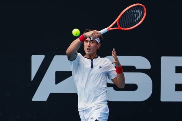 Argentina s Francisco Comesana during Round 32 Singles Men™s ASB Classic Tennis Tournament at Manuka Doctor Arena, Auckland, New Zealand on Monday 12 January 2026. Photo: Joshua Devenie z Copyright: xx