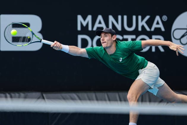 France s Valentin Royer during Round 32 Singles Men™s ASB Classic Tennis Tournament at Manuka Doctor Arena, Auckland, New Zealand on Monday 12 January 2026. Photo: Joshua Devenie z Copyright: xx