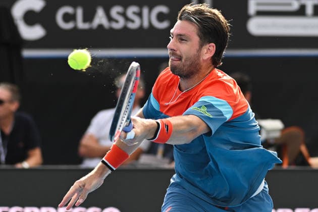 Great Britain™s Cameron Norrie during his first round singles match at the ASB Classic Men™s ATP, Tennis Herren 250 tennis tournament at Manuka Doctor Arena, Auckland,New Zealand. Monday 12 January 2026. Photo: Andrew Cornaga z Auckland New Zealand Copyright: xAndrewxCornaga x