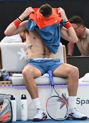Great Britain™s Cameron Norrie during his first round singles match at the ASB Classic Men™s ATP, Tennis Herren 250 tennis tournament at Manuka Doctor Arena, Auckland,New Zealand. Monday 12 January 2026. Photo: Andrew Cornaga z Auckland New Zealand Copyright: xAndrewxCornaga x