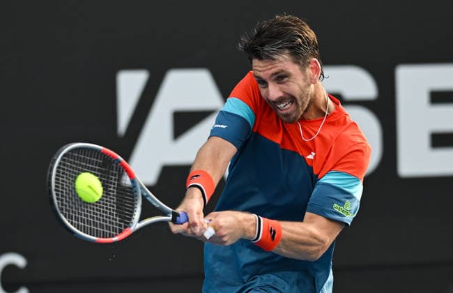 Great Britain™s Cameron Norrie during his first round singles match at the ASB Classic Men™s ATP, Tennis Herren 250 tennis tournament at Manuka Doctor Arena, Auckland,New Zealand. Monday 12 January 2026. Photo: Andrew Cornaga z Auckland New Zealand Copyright: xAndrewxCornaga x