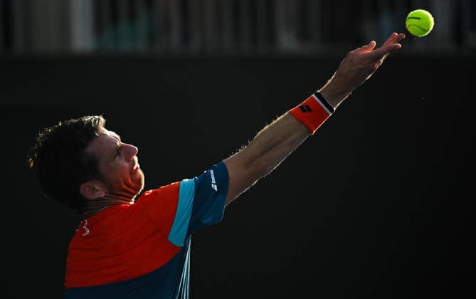 Great Britain™s Cameron Norrie during his first round singles match at the ASB Classic Men™s ATP, Tennis Herren 250 tennis tournament at Manuka Doctor Arena, Auckland,New Zealand. Monday 12 January 2026. Photo: Andrew Cornaga z Auckland New Zealand Copyright: xAndrewxCornaga x
