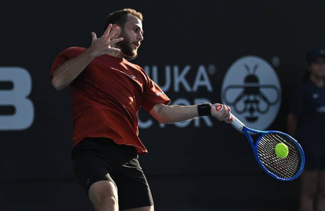 France™s Hugo Gaston during his first round singles match at the ASB Classic Men™s ATP, Tennis Herren 250 tennis tournament at Manuka Doctor Arena, Auckland,New Zealand. Monday 12 January 2026. Photo: Andrew Cornaga z Auckland New Zealand Copyright: xAndrewxCornaga x