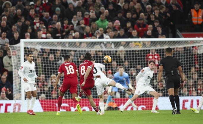 Liverpool v Barnsley, FA Cup, 3rd Round 12.01.26 Liverpool v Barnsley, FA Cup, 3rd Round Bradley Ormesher The Times Dominik Szoboszlai of Liverpool scores and celebrates scoring his teams opening goal of the match 1-0  Copyright: xBradleyxOrmesherx NINTCHDBPICT001051141530