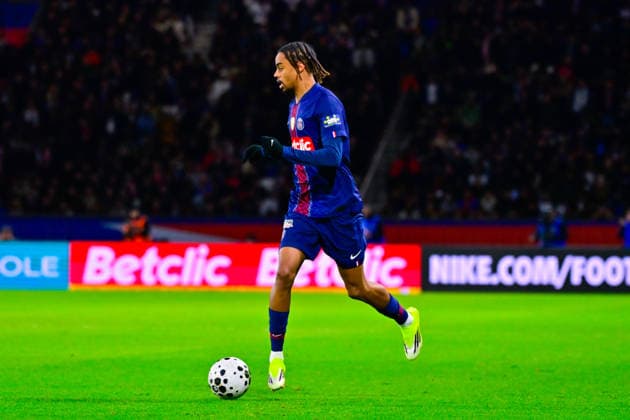FOOTBALL : PSG vs PFC - Coupe de France - 12 01 2026 Bradley Barcola ( PSG ) during the French Cup match between Paris Saint Germain and Paris Football Club at Parc Des Princes on January 12 , 2026 in Paris, France. ( Photo by Federico Pestelini PsnewZ ) - ParisFrance  Copyright: xFedericoxPestelinix