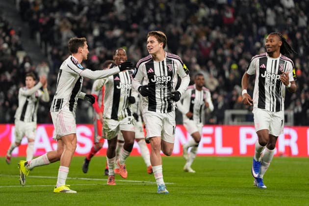 Juventus Kenan Yildiz celebrates after scoring the 3-0 goal for his team during the Serie A soccer match between Juventus Fc and Cremonese the Juventus Stadium in Turin, north west Italy - January 12, 2026. - Soccer  Copyright: xFabioxFerrari LaPressex