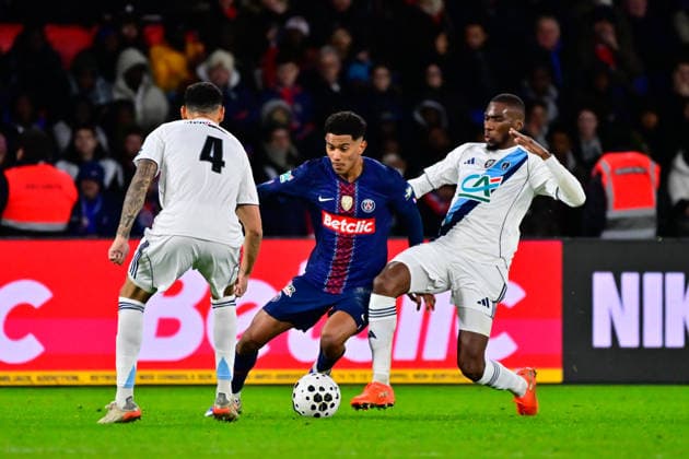 FOOTBALL : PSG vs PFC - Coupe de France - 12 01 2026 Senny Mayulu ( PSG ) during the French Cup match between Paris Saint Germain and Paris Football Club at Parc Des Princes on January 12 , 2026 in Paris, France. ( Photo by Federico Pestelini PsnewZ ) - ParisFrance  Copyright: xFedericoxPestelinix
