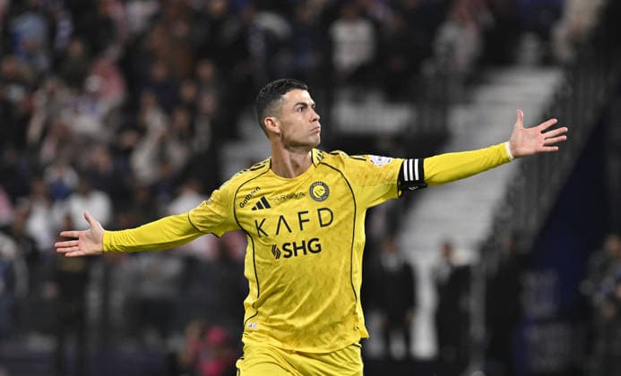 Al Hilal v Al Nassr - Saudi Pro League RIYADH, SAUDI ARABIA - JANUARY 12: Cristiano Ronaldo of Al Nassr celebrates after scoring a goal during the Saudi Pro League match between Al Hilal and Al Nassr at Al Mamlakah Arena Stadium in Riyadh, Saudi Arabia, on January 12, 2026. Mohammed Saad Anadolu Riyadh Saudi Arabia. Editorial use only. Please get in touch for any other usage.  Copyright: x2026xAnadoluxMohammedxSaadx