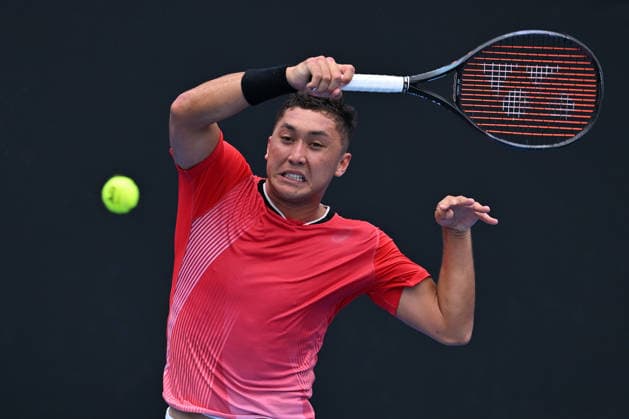 TENNIS AUSTRALIAN OPEN QUALIFYING, James Mccabe of Australia in action against Pavle Marinkov of Australia during the qualifying match for the Australian Open tennis tournament at Melbourne Park in Melbourne, Tuesday, January 13, 2026. ( NO ARCHIVING, EDITORIAL USE ONLY MELBOURNE VICTORIA AUSTRALIA  Copyright: xJAMESxROSSx 20260113186233238193