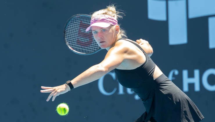 TENNIS HOBART INTERNATIONAL, Peyton Stearns (USA) during the 2026 Hobart International against Barbora Krejcikova (CZE) at Domain Tennis Centre in Hobart, Tasmania, Tuesday, January 13, 2026. ( NO ARCHIVING, EDITORIAL USE ONLY Hobart Tasmania Australia  Copyright: xChrisxKiddx 20260113110506513603