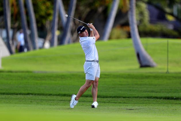 January 12, 2026 - Collin Morikawa hits from the 8th fairway during a Practice Round prior to the 2026 Sony Open in Hawaii at Waialae Country Club in Honolulu, HI - CSM Honolulu USA - ZUMAc04_ 20260112_zma_c04_018 Copyright: xAndrewxLeex