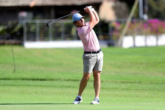 January 12, 2026 - Jacob Tartakovsky hits from the 8th fairway during a Pro-Am prior to the 2026 Sony Open in Hawaii at Waialae Country Club in Honolulu, HI - CSM Honolulu USA - ZUMAc04_ 20260112_zma_c04_043 Copyright: xAndrewxLeex