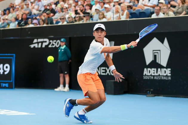 TENNIS ADELAIDE INTERNATIONAL, Rinky Hijikata of Australia in his match against Tristan Schoolkate of Australia during the Adelaide International at Memorial Drive Tennis Club in in Adelaide, Tuesday, January 13, 2026. ( NO ARCHIVING, EDITORIAL USE ONLY ADELAIDE SOUTH AUSTRALIA AUSTRALIA  Copyright: xMATTxTURNERx 20260113166862692846