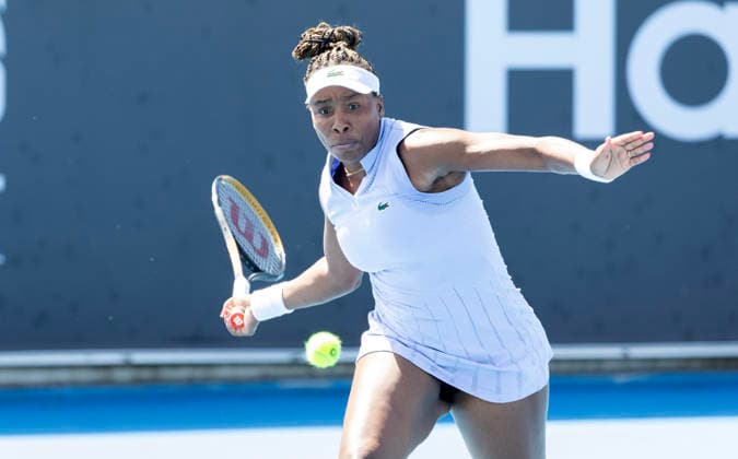 TENNIS HOBART INTERNATIONAL, Venus Williams (USA) during the 2026 Hobart international match, Länderspiel, Nationalmannschaft against Tatjana Maria (GER) at Domain Tennis Centre in Hobart, Tasmania, Tuesday, January 13, 2026. ( NO ARCHIVING, EDITORIAL USE ONLY Hobart Tasmania Australia  Copyright: xChrisxKiddx 20260113117773143767