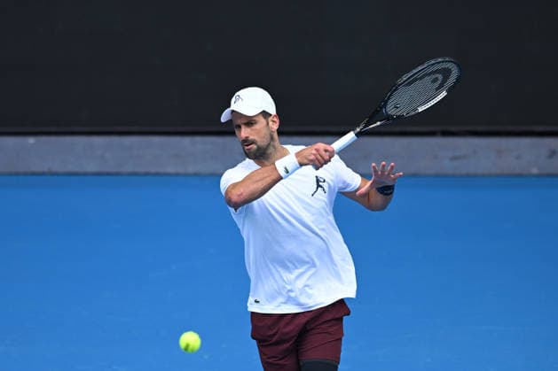 TENNIS AUSTRALIAN OPEN PRACTICE, Novak Djokovic of Serbia in action during practise sessions ahead of the Australian Open tennis tournament at Melbourne Park in Melbourne, Tuesday, January 13, 2026. ( NO ARCHIVING MELBOURNE VICTORIA AUSTRALIA  Copyright: xJAMESxROSSx 20260113121470549187