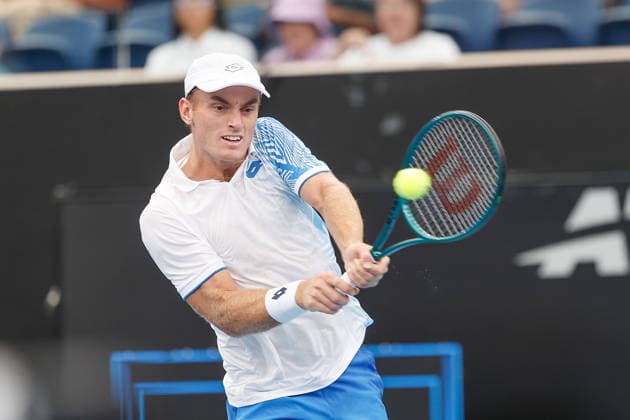 January 13, 2026, Adelaide, South Australia, Australia: TRISTAN SCHOOLKATE of Australia in action during his first round match against R. HIJIKATA of Australia, during the 2026 Adelaide International Tennis Tournament Adelaide Australia - ZUMAw216 20260113_zsp_w216_014 Copyright: xMarkxWilloughbyx