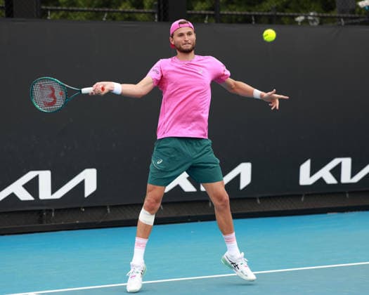 Leandro Riedi SUI , Australian Open 2026 Qualifier, Melbourne Park, Melbourne, Victoria, Australia Leandro Riedi SUI , Australian Open 2026 Qualifier, Melbourne Park, Melbourne, Victoria, Australia Copyright: xJuergenxHasenkopfx