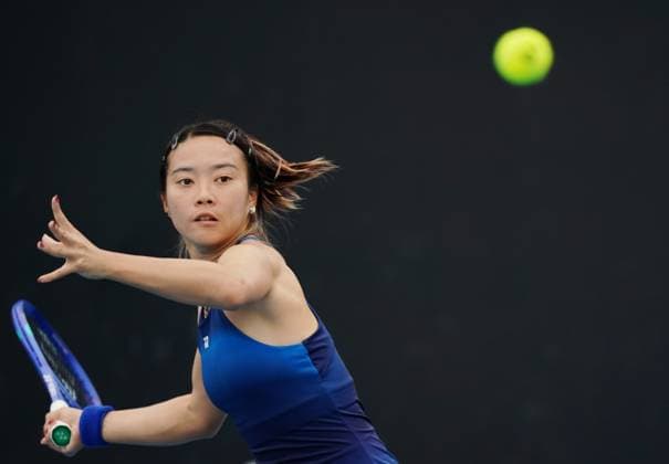 (260113) -- MELBOURNE, Jan. 13, 2026 -- Ma Yexin of China hits a return during the women s singles qualifying 1st round match against Varvara Lepchenko of the United States at Australian Open tennis tournament in Melbourne, Australia, Jan. 13, 2026. (Photo by Xinhua) (SP)AUSTRALIA-MELBOURNE-TENNIS-AUSTRALIAN OPEN-WOMEN S SINGLES-QUALIFYING WangxShen 