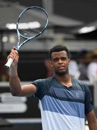 France™s Giovanni Mpetshi Perricard during his first round singles match at the ASB Classic Men™s ATP, Tennis Herren 250 tennis tournament at Manuka Doctor Arena, Auckland,New Zealand. Tuesday 13 January 2026. Photo: Andrew Cornaga z Auckland New Zealand Copyright: xAndrewxCornaga x