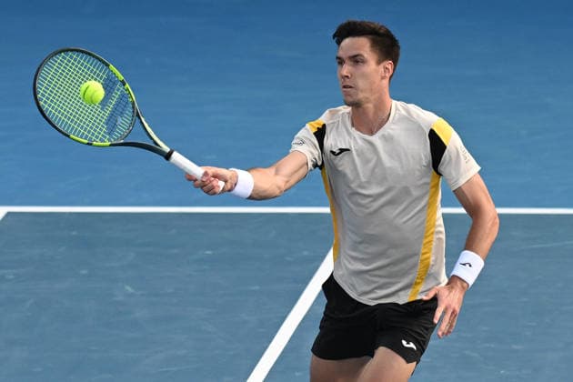 Hungary™s Fabian Marozsan during his first round singles match at the ASB Classic Men™s ATP, Tennis Herren 250 tennis tournament at Manuka Doctor Arena, Auckland,New Zealand. Tuesday 13 January 2026. Photo: Andrew Cornaga z Auckland New Zealand Copyright: xAndrewxCornaga x