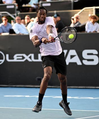 France™s Gael Monfils during his first round singles match at the ASB Classic Men™s ATP, Tennis Herren 250 tennis tournament at Manuka Doctor Arena, Auckland,New Zealand. Tuesday 13 January 2026. Photo: Andrew Cornaga z Auckland New Zealand Copyright: xAndrewxCornaga x