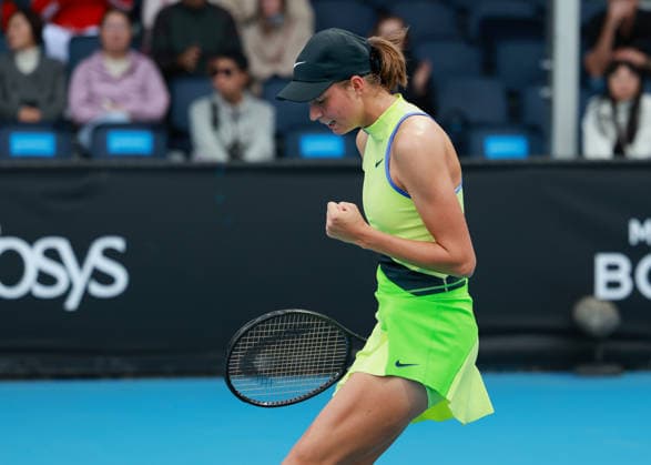 Lilli Tagger AUT makes a fist and cheers, cheers, joy, emotion, Australian Open 2026 qualifier, Melbourne Park, Melbourne, Victoria, Australia Copyright: xJuergenxHasenkopfx