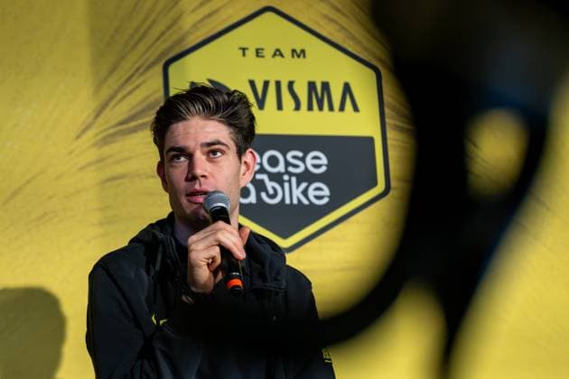 Belgian Wout van Aert pictured during the team presentation of the Team Visma-Lease a Bike cycling team in Alicante, Spain, Tuesday 13 January 2026. DAVIDxPINTENS  x155608952x
