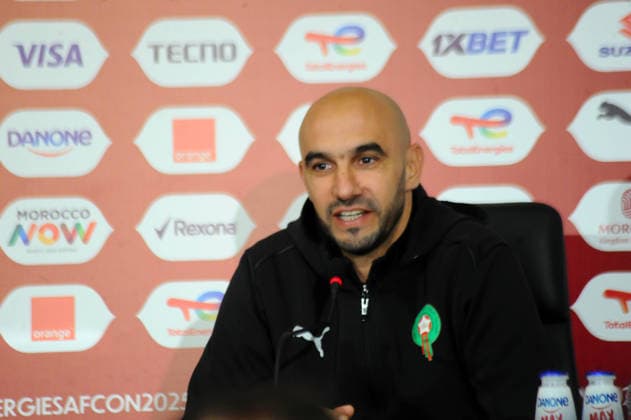 RABAT, MOROCCO - JANUARY 13: Coach Hoalid Regragui, Morocco during the Africa Cup of Nations (AFCON) Pre-Match day press conference, PK, Pressekonferenz at Main Media Centre on January 13,th, 2026 in Rabat, Morocco. Photo by Segun Ogunfeyitimi Copyright: xshengolpixsx