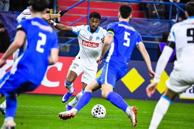 FOOTBALL : Bayeux FC vs Olympique de Marseille - Coupe de France - 16e de finale - 13 01 2026 Amir Murillo (OM) CaenFrance  Copyright: xBaptistexAutissierx