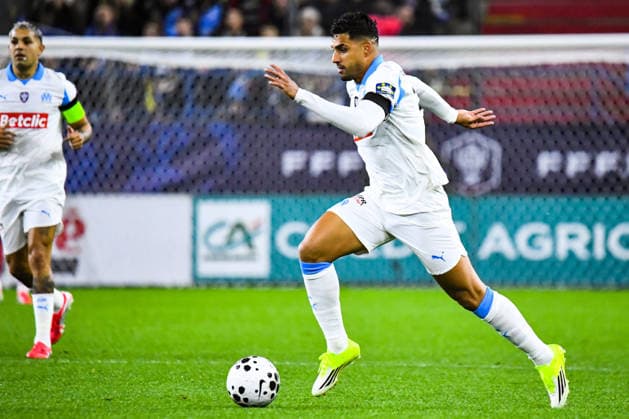FOOTBALL : Bayeux FC vs Olympique de Marseille - Coupe de France - 16e de finale - 13 01 2026 Emerson (OM) CaenFrance  Copyright: xBaptistexAutissierx