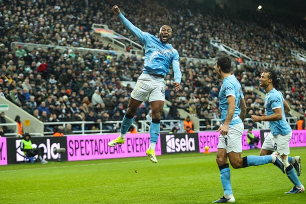 Newcastle United v Manchester City, Carabao Cup Antoine Semenyo Of Manchester City scores a GOAL 0-1 and celebrates during the Newcastle United v Manchester City Carabao Cup Semi Final First Leg match at St. James Park, Newcastle Upon Tyne, England on 13 January 2026 Credit: Lee Keuneke Every Second Media Editorial use only. All images are copyright Every Second Media Limited. No images may be reproduced without prior permission. All rights reserved. Premier League and Football League images are subject to licensing agreements with Football DataCo Limited. see https: www.football-dataco.com Copyright: xIMAGO EveryxSecondxMediax ESM-1753-0074 LeexKeunekex xEveryxSecondxMediax