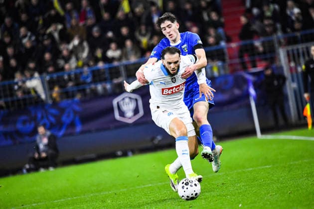 FOOTBALL : Bayeux FC vs Olympique de Marseille - Coupe de France - 16e de finale - 13 01 2026 Amine Gouiri (OM) CaenFrance  Copyright: xBaptistexAutissierx