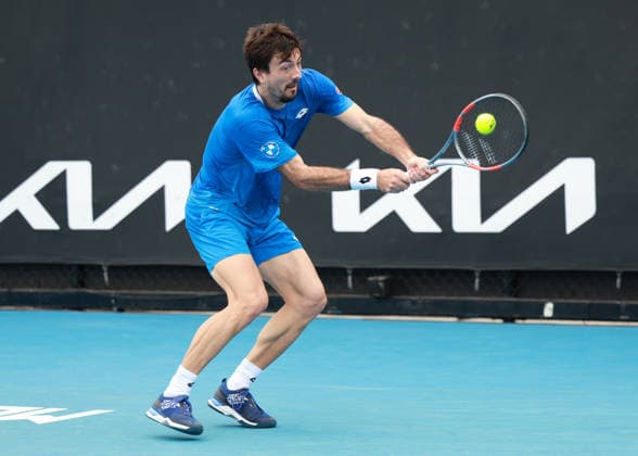 Sebastian Ofner AUT , Australian Open 2026 Qualifying, Melbourne Park, Melbourne, Victoria, Australia Copyright: xJuergenxHasenkopfx
