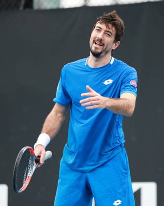 Sebastian Ofner AUT reacts angry,anger,disappointed,disappointment,emotion, Australian Open 2026 Qualifier, Melbourne Park, Melbourne, Victoria, Australia Copyright: xJuergenxHasenkopfx