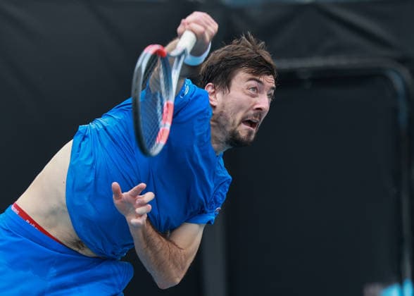 Sebastian Ofner AUT , Australian Open 2026 Qualifier, Melbourne Park, Melbourne, Victoria, Australia Copyright: xJuergenxHasenkopfx