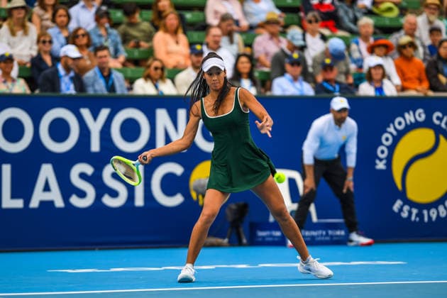 January 13, 2026, Melbourne, Victoria, Australia: Priscilla Hon (AUS) is seen in action during the tennis match against Donna Vekic (CRO) at Kooyong Classic Tennis Tournament. Donna Vekic won in three sets with a score 6-7(4), 6-4, 10-4. Melbourne Australia - ZUMAs197 20260113_aaa_s197_341 Copyright: xAlexanderxBogatyrevx
