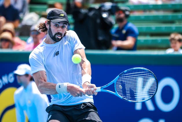 January 14, 2026, Melbourne, Victoria, Australia: Jordan Thompson of Australia plays against Denis Shapovalov of Canada on Day 2 of the 2026 Kooyong Classic. Denis Shapovalov 1 - 2 Jordan Thompson Melbourne Australia - ZUMAs197 20260114_aaa_s197_013 Copyright: xChrisxPutnamx