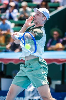 January 14, 2026, Melbourne, Victoria, Australia: Denis Shapovalov of Canada plays against Jordan Thompson of Australia on Day 2 of the 2026 Kooyong Classic. Denis Shapovalov 1 - 2 Jordan Thompson Melbourne Australia - ZUMAs197 20260114_aaa_s197_014 Copyright: xChrisxPutnamx